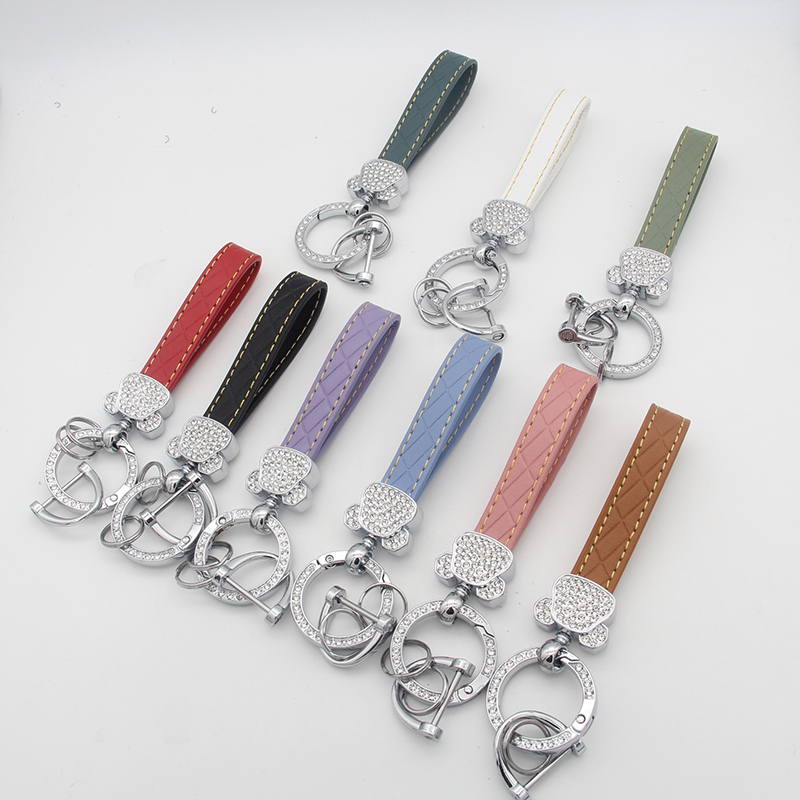 Новый медведь лапа с бриллиантами брелок сумка кулон мода автомобиль брелок алмазный узор изысканный ключ кольцо оптом.7