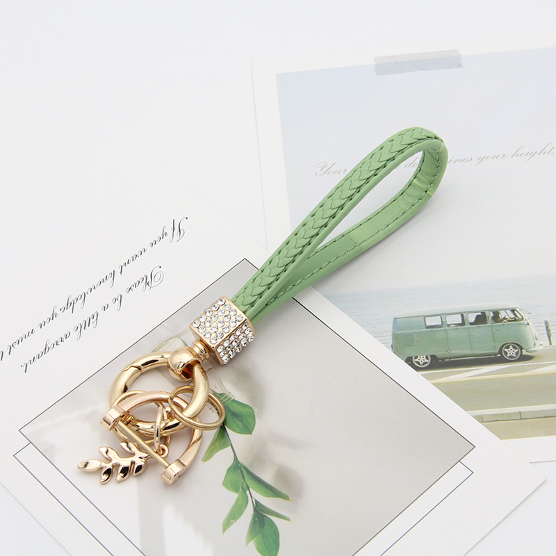 Пятно микрофибры ручной веревки инкрустированные бриллиантами пара автомобиль брелок кольцо цепь небольшой подарок мода кулон.7